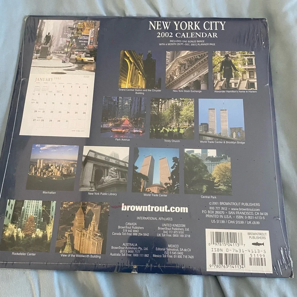 New York City 2002 Calendar twin towers